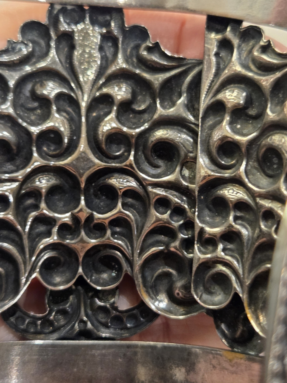 Fabulous 1950's Napier Ornate Filigree Silver-plated Cuff Bracelet - Picture 5 of 11